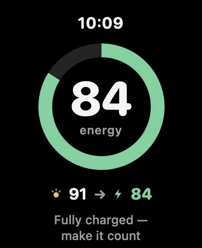 Ускладнення Apple Watch із зарядом 84