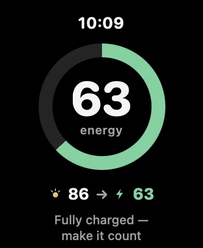 Екран Apple Watch з Body Charge 63